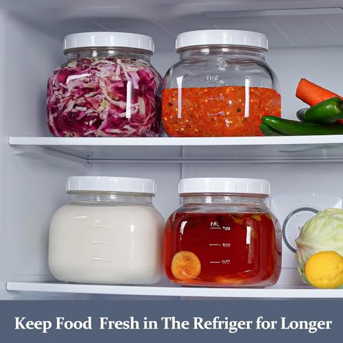 0.6Gal Airtight Glass Jar with Lid, Wide Mouth Mason Jar for Storage, 2 Pcs - size: 0.6 Gallon
