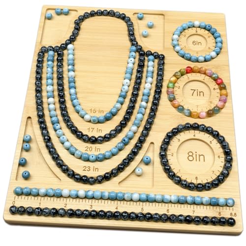 Petoysoso Bead Boards for Jewelry Making, Bamboo Beading Tray Design Mat for Necklace & Bracelet,Jewelry Making Supplies,Beading Supplies - size: Necklace & Bracelet-M5