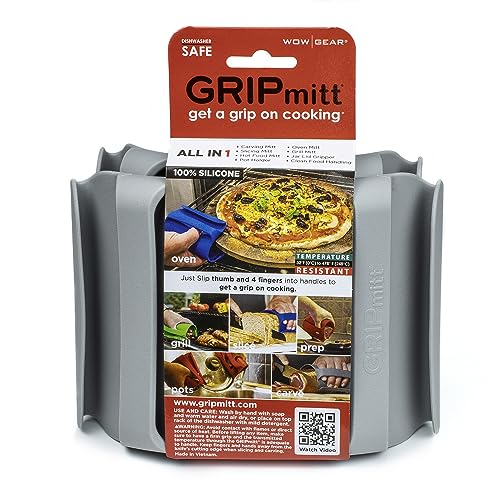 Silicone BBQ & Kitchen Mitt 2-Pack Set (Small/Medium, Gray) - color: Gray, size: Small/Medium