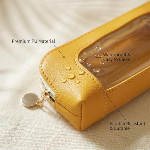 Makeup Brush Bag, Makeup Brush Case, Travel Makeup Brush Pouch, Makeup Bag - color: Mustard Yellow