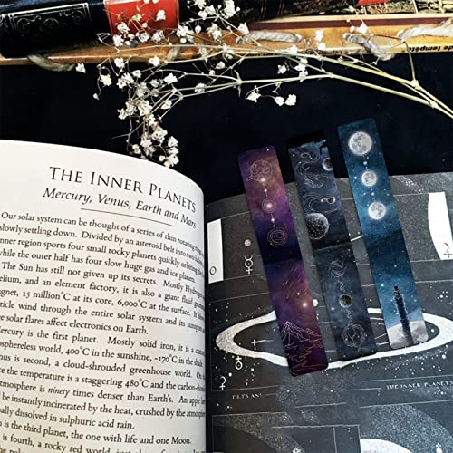 12 PCS Cool Magnetic Bookmarks, Space Starry Night Bookmark for Book Lovers, Bulk Bookmarks for Women Men, Unique Book Mark for Reading, Students, Classroom Gifts, School Prize, Reading Present