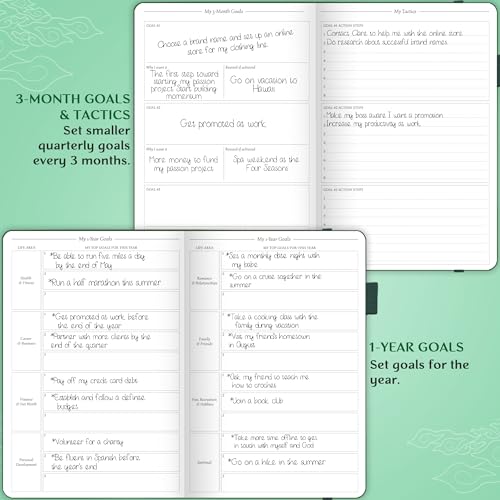 Legend Undated Hourly Planner, A5 Appointment Book Schedule, Dark Green - color: Dark Green, Debossed