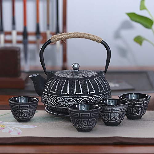 Japanese Style Cast Iron Teapot Set Tetsubin Kettle with Infuser - color: Eight