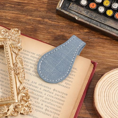 3PCS Vintage Magnetic Leather Bookmark, Leather Magnetic Bookmarks for Women, Magnetic PU Bookmarks Clip Book Accessories, Denim Pattern - style: Denim Pattern