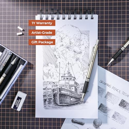 Nicpro 0.9 mm Art Mechanical Pencil Set in Storage Case, 3 PCS - style: 3 Pack (0.9mm)