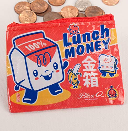 Blue Q Coin Purse - Cute Coin Pouch for Men & Women, Small Pouch Organizer - color: Lunch Money