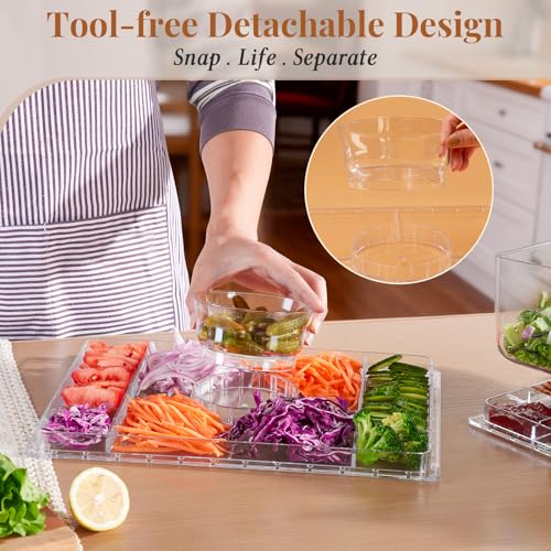 Cake Stand with Lid-Large 17" Rectangular Cake Holder,Acrylic BPA Free