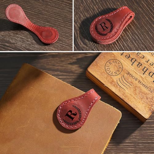 3Pcs Personalized Leather Magnetic Bookmark, 26 Letters Bookmarks Customized Engraved Initial Book Mark Cute Custom Marker Meaningful Gift for Women Men Book Lovers (S, 1Bird+1Heart+1Book) - color: S, size: 1Bird+1Heart+1Book
