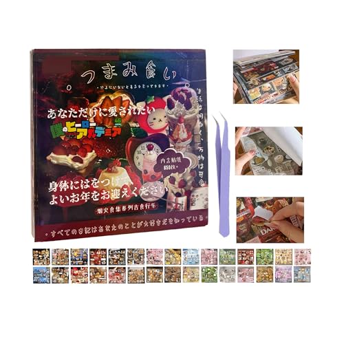 Japanese Stickers Book for Scrapbooking S,Desserts Japanese Stickers - color: Gourmet