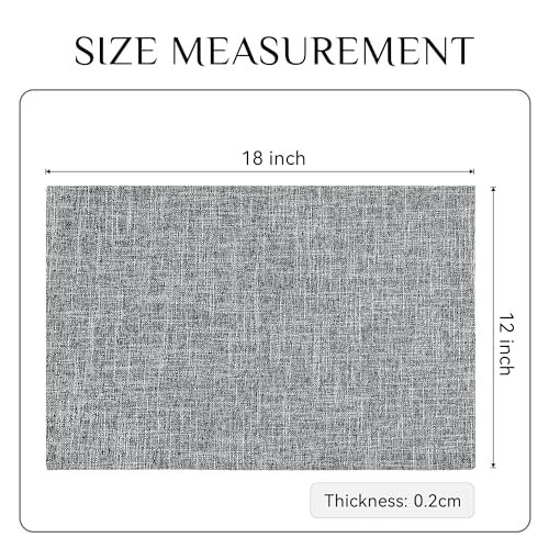Softalker Faux Linen Cloth Placemats Set of 6-12 x 18 Inch, Ash Grey - color: Ash Grey, size: 6pc