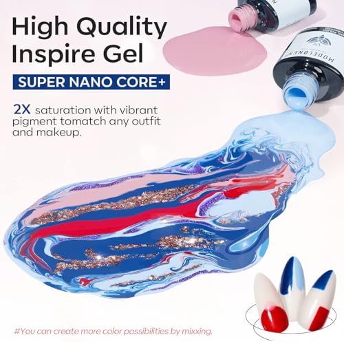 modelones Gel Nail Polish Set Glitter Nude Burgundy Red Blue 40PCS 36Colors - color: A2-Goddess Athena