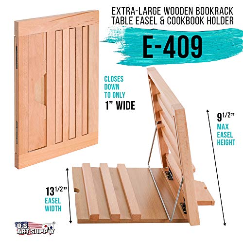 U.S. Art Supply Large Wooden Table Easel - Adjustable Incline