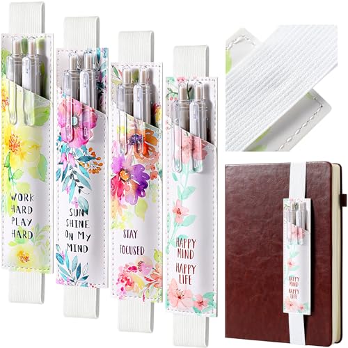 Crtiin 4 Pieces Back to School Pen Holder, Bible Floral - style: Bible Floral