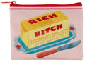 Blue Q Coin Purse - Cute Coin Pouch for Men & Women, Small Pouch Organizer - color: Rich Bitch