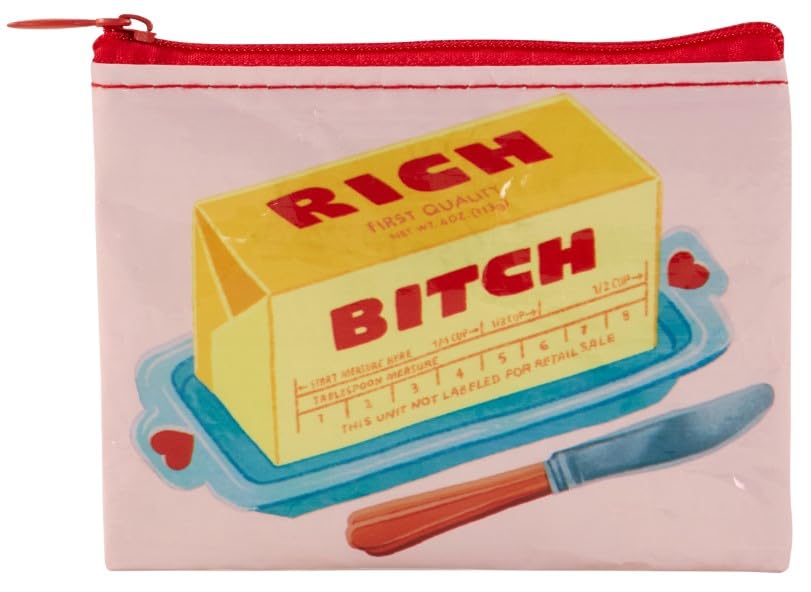 Blue Q Coin Purse - Cute Coin Pouch for Men & Women, Small Pouch Organizer - color: Rich Bitch