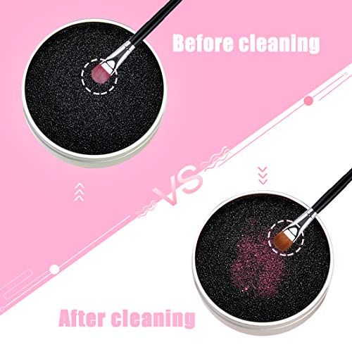 TailaiMei 4 Pack Color Removal Cleaner Sponge, Quickly & Easily Clean Makeup Brushes Without Water or Chemical Solutions Eliminating Drying Time - Switch Eyeshadow Colored Immediately - color: 4 Pack, Black Cleaner sponge