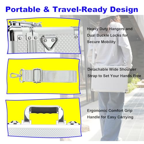 Lockable Trading Sports Card Case Storage Box - color: Silver, size: Large