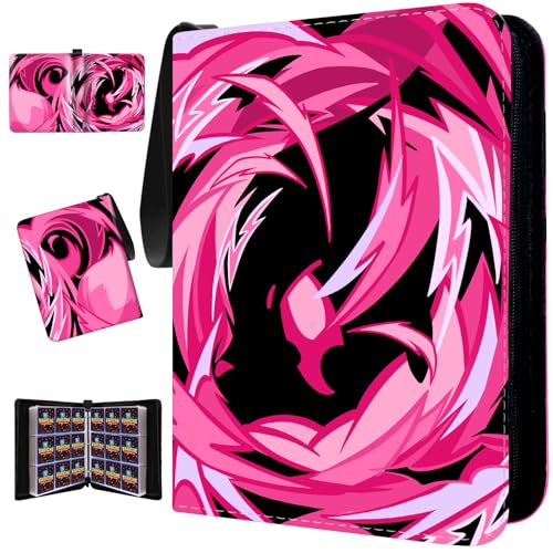 Trading Card Binder for TCG Cards, 9-Pocket Portable Card Collector Ablum Holder Book Fits 900 Cards with 50 Removable Sleeve, Waterproof Card Binder Display Storage Carrying Cases for TCG-Purple - color: ybu-900 cards