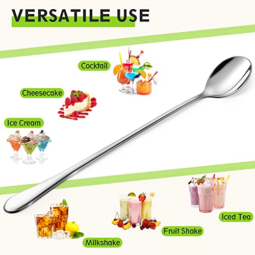 Rainspire 9-Inch Long Coffee Spoons for Coffee Bar, Coffee Stirrers Ice Cream Spoon Tea Spoons Stainless Steel Long Spoon for Cocktail Stirring Iced Tea, Coffee Bar Accessories, 4 Pack - style: 4-Pack