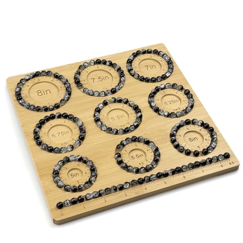 Petoysoso Bead Boards for Jewelry Making, Bamboo Beading Board for Jewelry Bracelet Making, Bracelet Bead Board, Bracelet Bead Board for Bracelet, Jewelry Making Supplies,Bracelet Tray 5"- 8" - size: Bracelet-M1