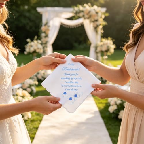 Wedding Handkerchiefs Something Blue Gifts for Bride & Groom - color: Bridesmaid Gift