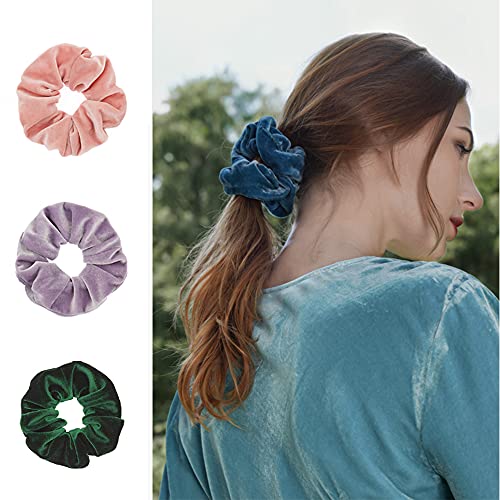 60 Pcs Scrunchies Velvet Scrunchies and Satin Hair Scrunchies for Women
