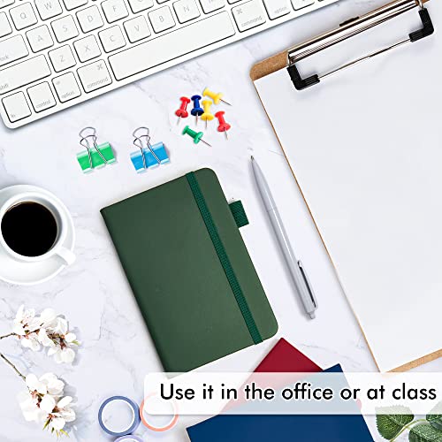 feela Pocket Mini Notebooks Bulk, Small Cute Memo Notepads Hardcover College Ruled Lined Journals with Pen Holder for School Business Work, with 6 Black Pens, 3.5”x 5.5”, 6 Pack, A6, Vintage Colors - color: 6 Vintage Colors