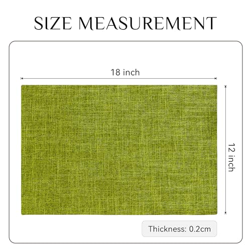 Softalker Faux Linen Cloth Placemats Set of 4-12 x 18 Inch, Lime Green - color: Lime Green, size: 4pc