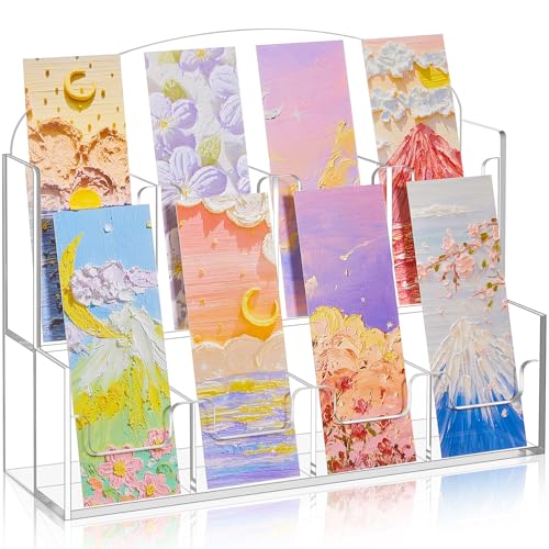 Yuntau 8 Pockets Acrylic Bookmark Display Stand, Integrated 2.2" Holder - size: 8 Pockets