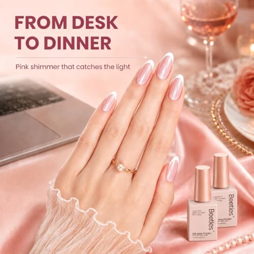 Beetles Pink Glitter Gel Polish Set, 6 Colors Jelly Gel Polish Kit - color: A - Sheer | Romantic Shimmer