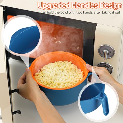 MEACOLIA Jumbo 50 oz Microwave Ramen Cooker Bowl - color: Orange, size: 50 oz Ramen Bowl (Bowl Only)