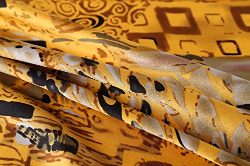 JWSilk Long Charmeuse Silk Scarf Classic Art Print - color: Portrait By Klimt