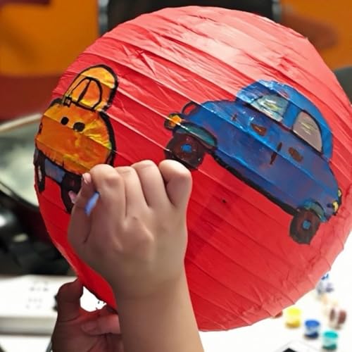 Red Paper Lanterns 10pcs Party Hanging Decorations for Xmas Hanging Decorations Ball Lanterns Lamps Parties Wedding Birthday - color: Red
