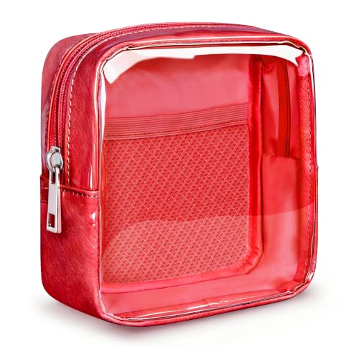 WLLWOO Clear Makeup Bag Mini Cosmetic Pouch Travel Toiletry Organizer - color: 1pcs-Mini-Red