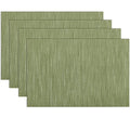 SHACOS Placemats Set of 4 Woven Vinyl Place Mats for Dining Table Wipe Clean Non Slip Table Mats (4, Olive Green) - color: Olive Green, size: Set of 4