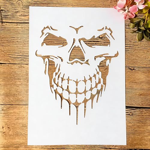 TIAMECH A4 Reusable Halloween Horror Skull Stencil for Painting - style: Halloween Horror Skull