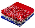 Every-ville Cotton Bandana Handkerchief for Men & Women, 3 Pack - color: Red White Blue