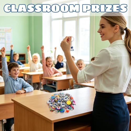 Cute Keychains Bulk, Keychain Charms Key Chain Trinkets Backpack Charms Accessories Keyring for Classroom Prizes - color: Astronaut-50pcs