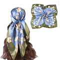 35 Inches Silk Head Scarf-Satin Hair Scarves Silk Bandana Scarf Headscarf for Women's Fashion Scarves - color: Butterfly Flowers