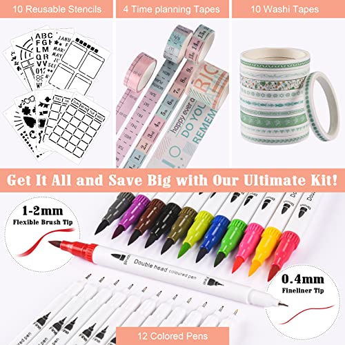 Bullet Dotted Journal Kit, 140gsm Dot Grid Notebook with 188 Numbered Pages