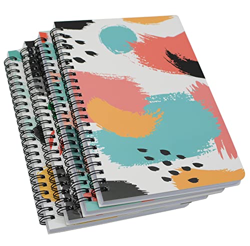 Yansanido Spiral Notebook, 4 Pcs A5 Thick Graffiti Design Hardcover 8mm Ruled 4 Color 80 Sheets -160 Pages Journals for Study and Notes (Colorful) - style: Colorful
