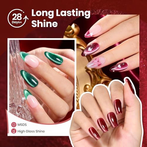 Beetles Jewel Parade Cat Eye Gel Nail Polish Set, 6 Colors Fall Cat Eye - color: A - Glass Cat Eye | Jewel Parade