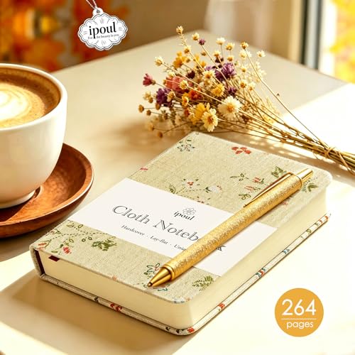 Pocket Notebook, Floral Linen Journal, Similar Embroidered, Notebooks 4x6, Lay Flat Sketchbook, A6 Notebook, Hardcover, Lined & Unlined Notebook, Apricot - color: A6-Floral Apricot