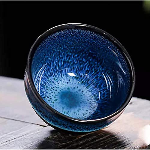 Chinese Ceramic Kung Fu Tea Set of 6, Japanese Tea Cup, Sake Cup, Ceramic Tea Set (Blue) - color: Blue