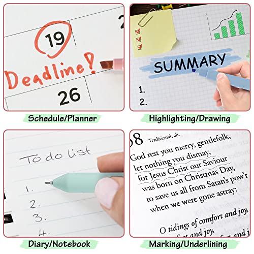 12 Pastel No Bleed Bible Highlighters & 5 Black Pens with Sticky Notes - color: Highlighters + Black Pens + Sticky Notes