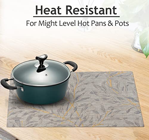 Ruvanti Placemats Set of 6, 100% Cotton Place Mats of 13"x19" – Leafy - color: Leafy