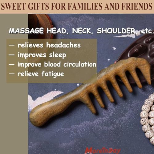 Massage Comb - Wooden Scalp Massager and Gua Sha for Hair Growth, Green Sandalwood Loc Comb for Women and Men - style: 01 Classic