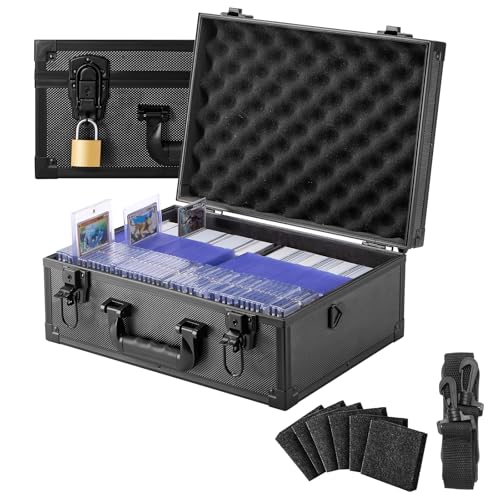 LOCKCURX Trading Card Storage Box, Holds 600+ Toploaders, 3"x4" 35pt Cards