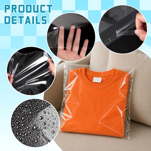 VOKOY 50 Pack 12 x 16 Inch Crystal Clear Sleeves Storage Bags, Self Sealing Cellophane Bag Resealable Page Protectors Artwork Protectors Clear Poly Bags for Clothes Shirts Gift Wrappers Party Favors - size: 12 x16 Inch, style: 50 Pack