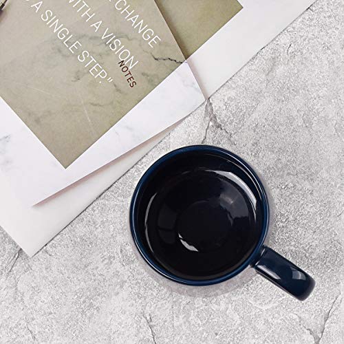 Bosmarlin Large Glossy Ceramic Coffee Mug, Tea Cup for Office and Home, 18 oz, Suitable for Dishwasher and Microwave, 1 Pack (Royal Blue) - color: Royal Blue